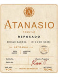Tequila Atanasio Reposado Cask Strength Single Barrel Artisanal Tequila 100% de Agave