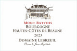 Domaine Lebreuil Bourgogne Hautes Côtes de Beaune Mont Battois