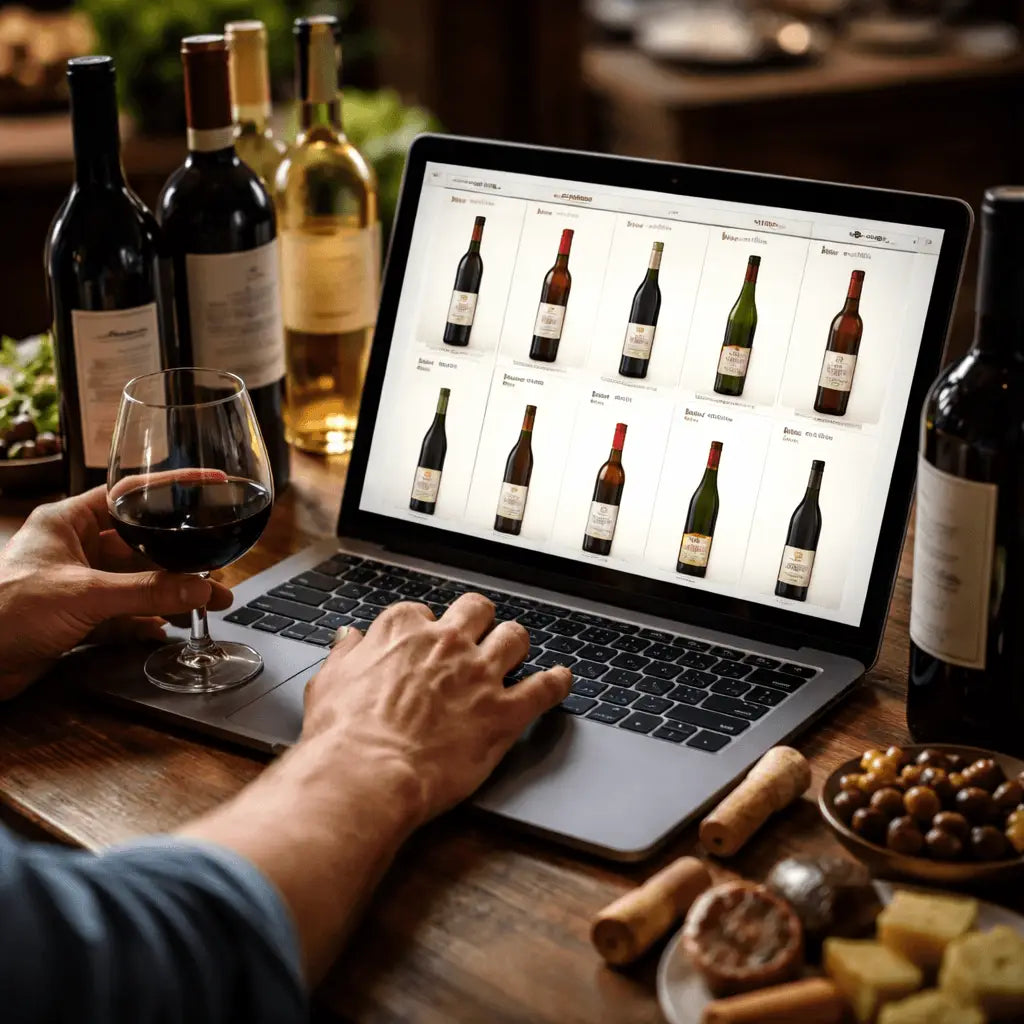 selection of discount wines displayed online