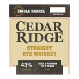 Cedar Ridge Distillery 3 Years Old Single Barrel Straight Rye Whiskey