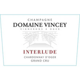 Champagne Domaine Vincey Champagne Grand Cru Brut Nature Blanc De Blancs Chardonnay D'Oger Interlude