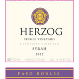 Herzog Wine Cellars Single Vineyard Series Syrah Clautiere Vineyard Paso Robles 2017