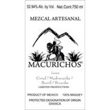 Mezcal Macurichos Limited Production Cirial Madrecuishe Barril Bicuishe Joven Mezcal Artesanal