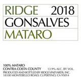 Ridge Vineyards Mataro Gonsalves Contra Costa County 2018