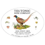 Teutonic Wines Pinot Gris Crow Valley Vineyard Willamette Valley
