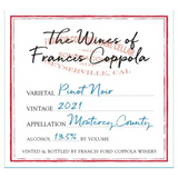 The Wines Of Francis Coppola Pinot Noir Monterey County