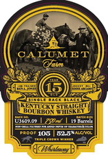 Calumet Farm 15 Years Old Single Rack Black Kentucky Straight Bourbon Whiskey 105 Proof