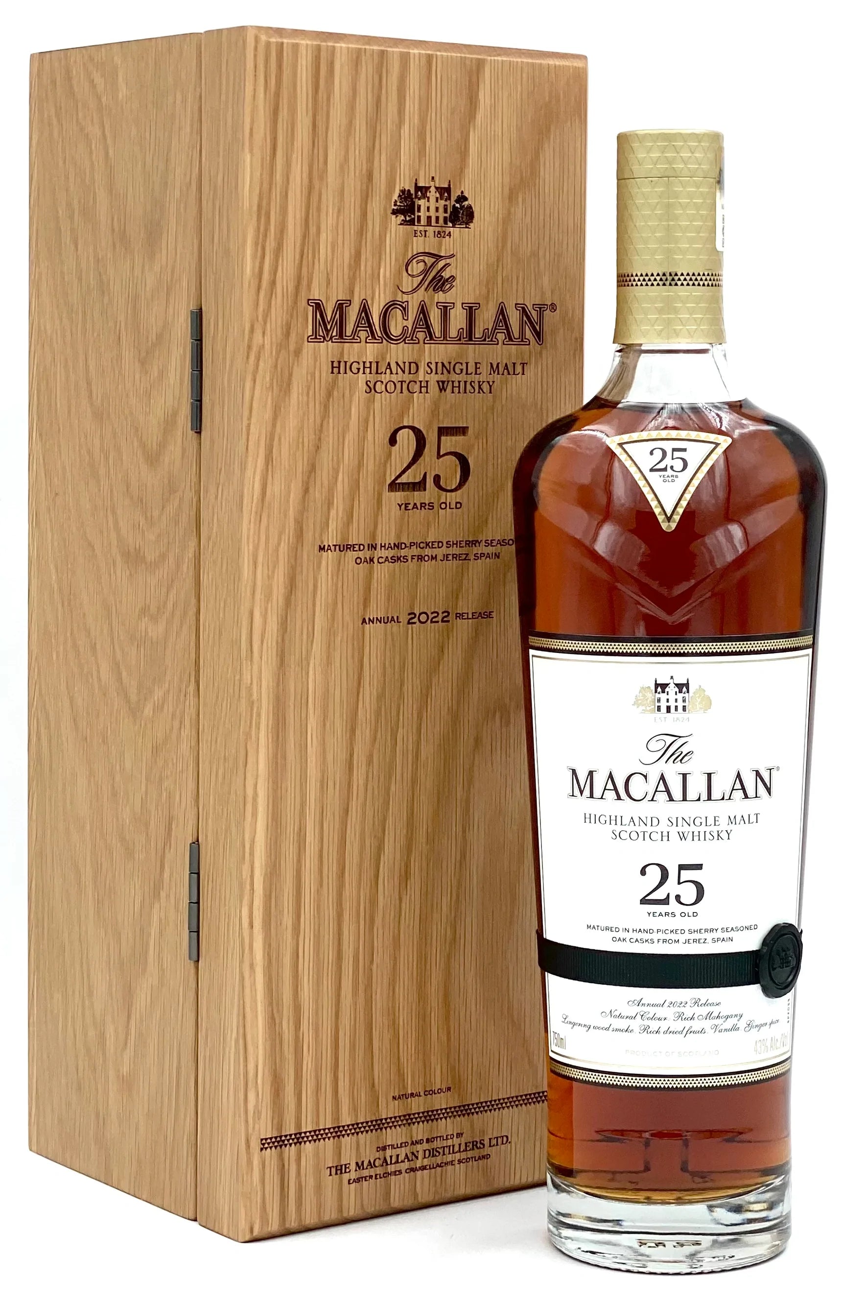 上品な Macallan Single Malt 25 Years Sherry Oak Gift Box – Grand ウイスキー