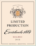Bodegas Escorihuela Gascon Malbec 1884 Limited Production Mendoza 2020