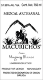 Mezcal Macurichos Limited Production Maguey Blanco Joven Americana Mezcal Artesanal