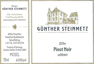 Günther Steinmetz Pinot Noir Unfiltriert 2016