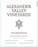 Alexander Valley Vineyards Chardonnay Wetzel Family Estate Alexander Valley 2018