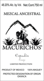 Mezcal Macurichos Limited Production Espadín Conejo Mezcal Ancestral