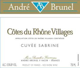 Domaine Andre Brunel Cotes du Rhone Villages Cuvee Sabrine 2017