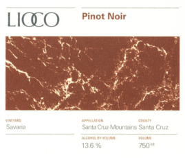 LIOCO Pinot Noir Savaria Vineyard Santa Cruz Mountains