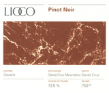 LIOCO Pinot Noir Savaria Vineyard Santa Cruz Mountains