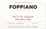 Foppiano Vineyards Petite Sirah Estate Grown Russian River Valley 2019