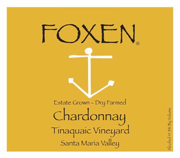 Foxen Vineyard & Winery Chardonnay Dry Farmed Estate Grown Tinaquaic Vineyard Santa Maria Valley 2014