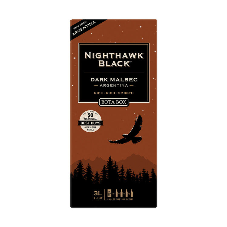 Bota Box Malbec Nighthawk Black Dark Argentina