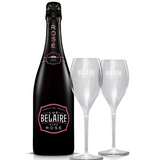 Luc Belaire Rare Rose Gift Box With Flutes